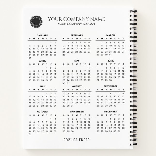 Erstellen Sie Ihren eigenen 2021 Firmenkalender |  Notizbuch (Rückseite)
