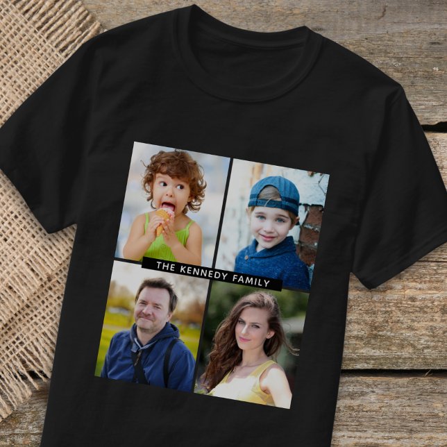 Erstellen Sie Ihren eigenen 4-Collage Familienname T-Shirt (Von Creator hochgeladen)
