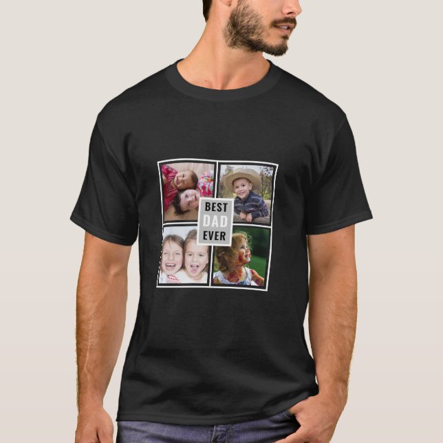 Erstellen Sie Ihren eigenen 4-Foto Collage Bester  T-Shirt (Vorderseite)
