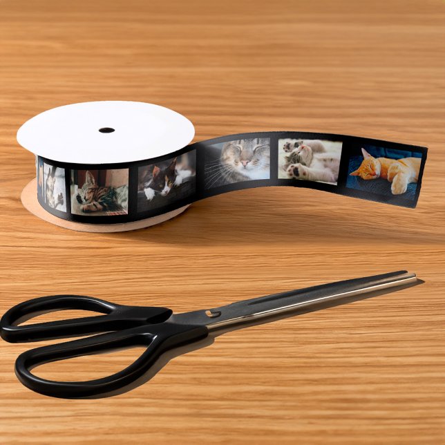 Erstellen Sie Ihren eigenen 6-Collage Black Film S Satinband (Create Your Own 6 Photo Collage Black Film Strip Satin Ribbon in situ)