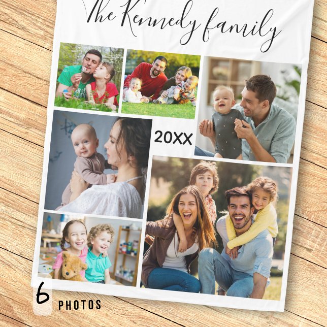 Erstellen Sie Ihren eigenen 6-Collage-Familienname Fleecedecke (Von Creator hochgeladen)