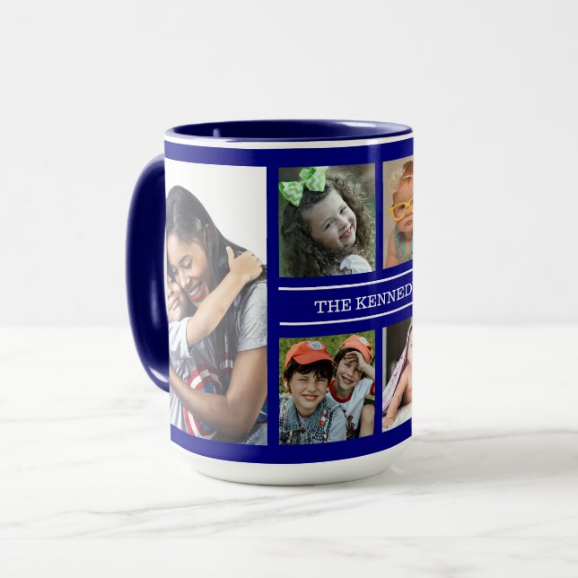 Erstellen Sie Ihren eigenen 6-Collage-Familienname Tasse (Vorderseite Links)