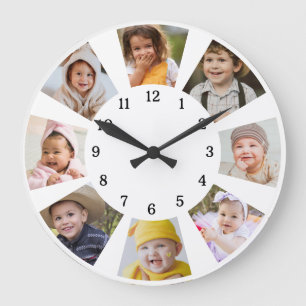 Erstellen Sie Ihren eigenen 8-Familienfoto-Collage Große Wanduhr