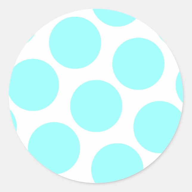 Erstellen Sie Ihren eigenen Aqua Polka Dot Runder Aufkleber (Vorderseite)