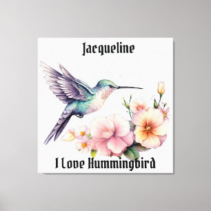 Erstellen Sie Ihren eigenen Aquarell Hummingbird-I Leinwanddruck