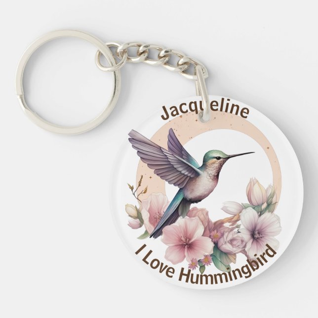 Erstellen Sie Ihren eigenen Aquarell Hummingbird-I Schlüsselanhänger (Vorderseite)