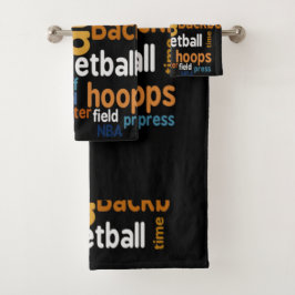 Erstellen Sie Ihren eigenen Basketball Time Player Badhandtuch Set