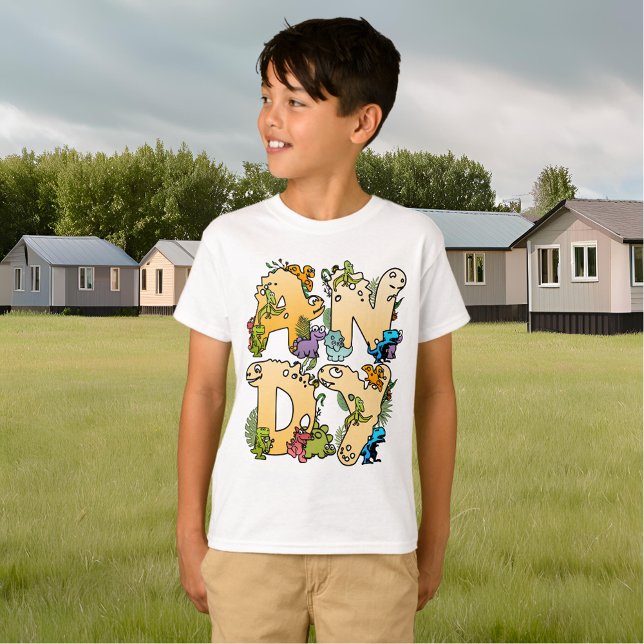 Erstellen Sie Ihren eigenen benutzerdefinierten Di T-Shirt (ANDY and his Dino Alphabet T-Shirt)