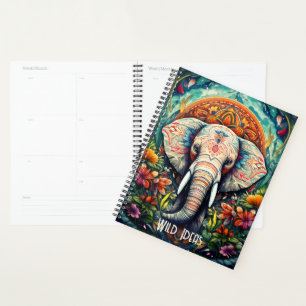 Erstellen Sie Ihren eigenen Blumenelephant Mandala Planer