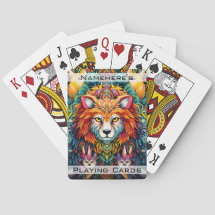 Erstellen Sie Ihren eigenen Boho Tribal Wolf Spielkarten