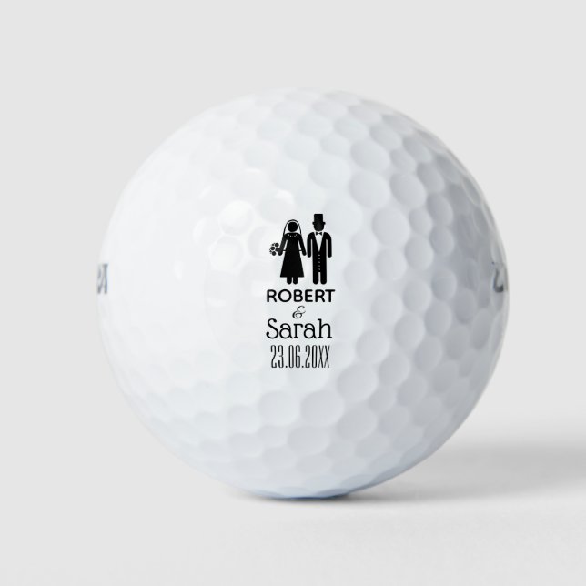Erstellen Sie Ihren eigenen Bride Groom Namen Cust Golfball (Vorderseite)