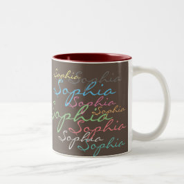Erstellen Sie Ihren eigenen chaotischen Namen Text Zweifarbige Tasse