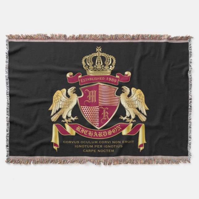 Erstellen Sie Ihren eigenen Coat des Arms Red Gold Decke (Vorderseite)
