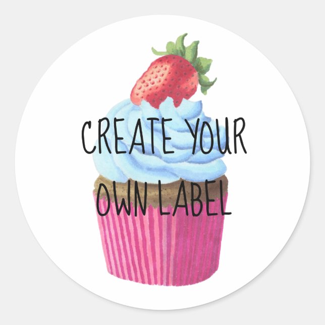 Erstellen Sie Ihren eigenen Cupcake Classic Round  Runder Aufkleber (Vorderseite)