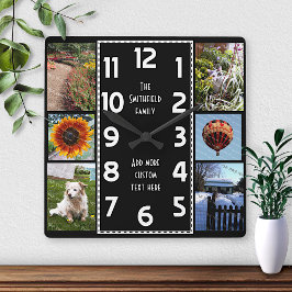 Erstellen Sie Ihren eigenen Deko 6 FotoCollage Sch Quadratische Wanduhr