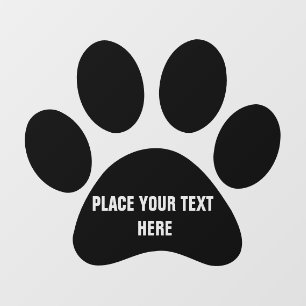Erstellen Sie Ihren eigenen Dog Paw Print Message Fensteraufkleber