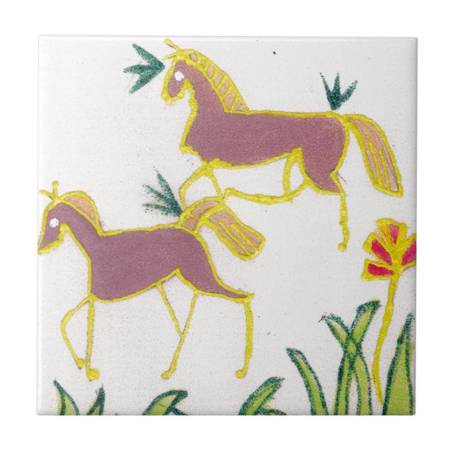 Erstellen Sie Ihren eigenen Einhorn Flora Power Ni Fliese (Vorderseite)