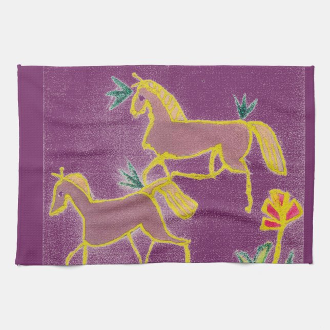 Erstellen Sie Ihren eigenen Einhorn Flora Power Ni Küchentuch (Horizontal)