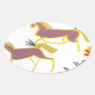 Erstellen Sie Ihren eigenen Einhorn Flora Power Ni Ovaler Aufkleber