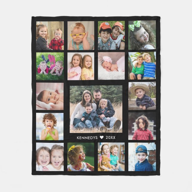 Erstellen Sie Ihren eigenen Familiennamen 17 Foto  Fleecedecke (Vorderseite)