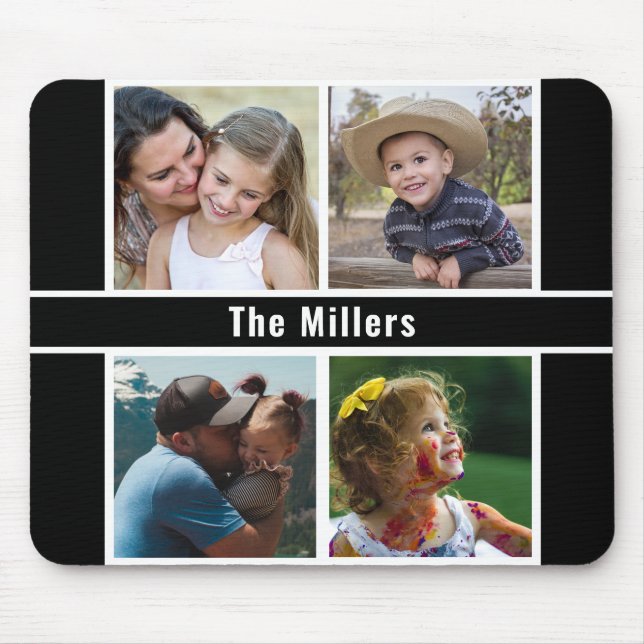 Erstellen Sie Ihren eigenen Familiennamen 4 Foto C Mousepad (Vorne)