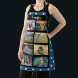 Erstellen Sie Ihren eigenen Familiennamen für das  Schürze<br><div class="desc">Erstellen Sie Ihre eigene Foto Collage Name Schürze Sie können sie personalisieren und fügen Sie Ihre schönsten Fotos und Namen. Nizza blaue Polka-Punkte-Muster.</div>