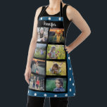 Erstellen Sie Ihren eigenen Familiennamen für das  Schürze<br><div class="desc">Erstellen Sie Ihre eigene Foto Collage Name Schürze Sie können sie personalisieren und fügen Sie Ihre schönsten Fotos und Namen. Nizza blaue Polka-Punkte-Muster.</div>