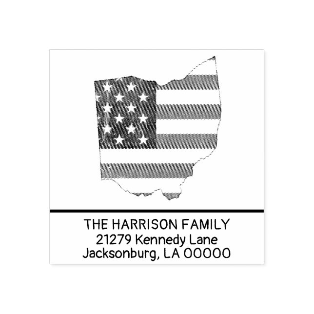 Erstellen Sie Ihren eigenen Familiennamen Ohio Rüc Gummistempel (Prägung)