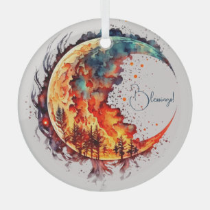 Erstellen Sie Ihren eigenen flammenden Mond Ornament Aus Glas