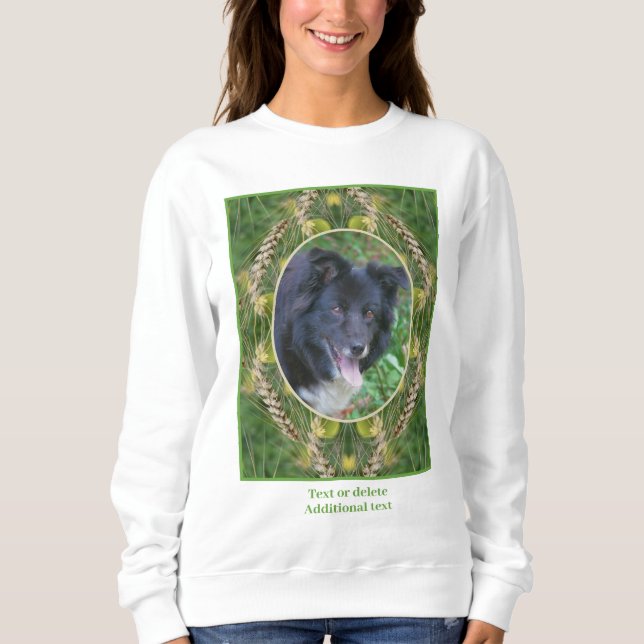 Erstellen Sie Ihren eigenen Foto Sommergrasrahmen Sweatshirt (Vorderseite)