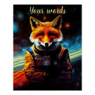 Erstellen Sie Ihren eigenen Fuchs im Weltraumastro Poster