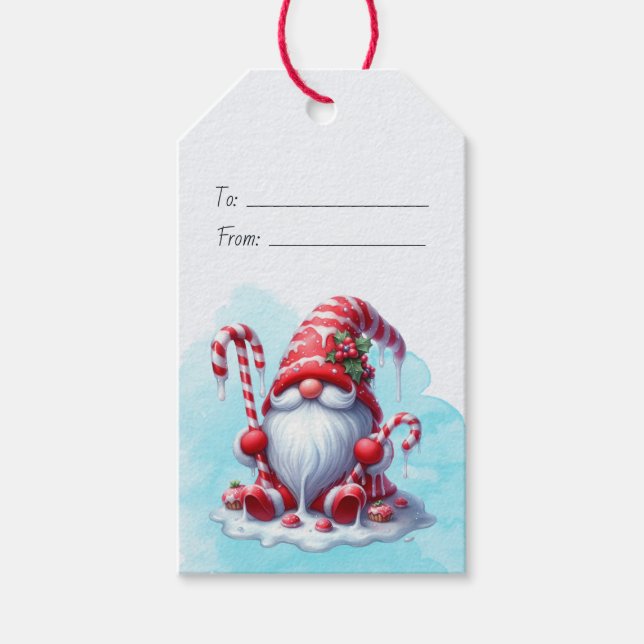 Erstellen Sie Ihren eigenen gestreiften Pfeffermin Geschenkanhänger (Vorderseite)