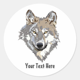 Erstellen Sie Ihren eigenen grauen Wolf Runder Aufkleber