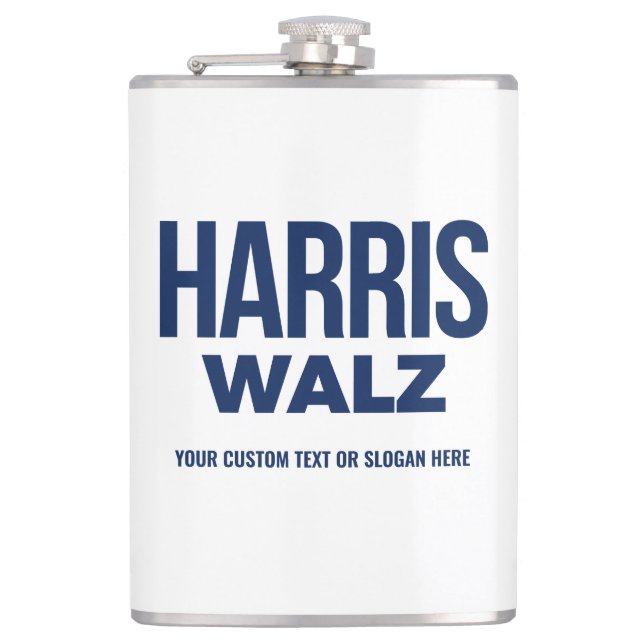 Erstellen Sie Ihren eigenen Harris Walz 2024 Flachmann (Vorderseite)