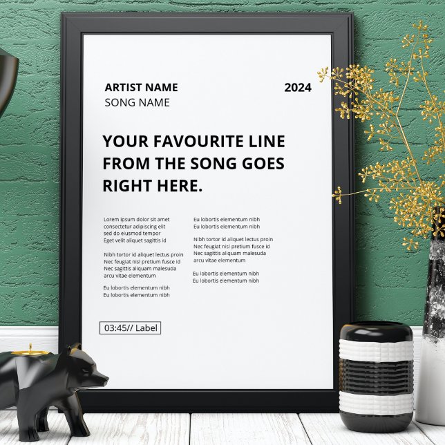 Erstellen Sie Ihren eigenen, individuellen Song Poster (Von Creator hochgeladen)