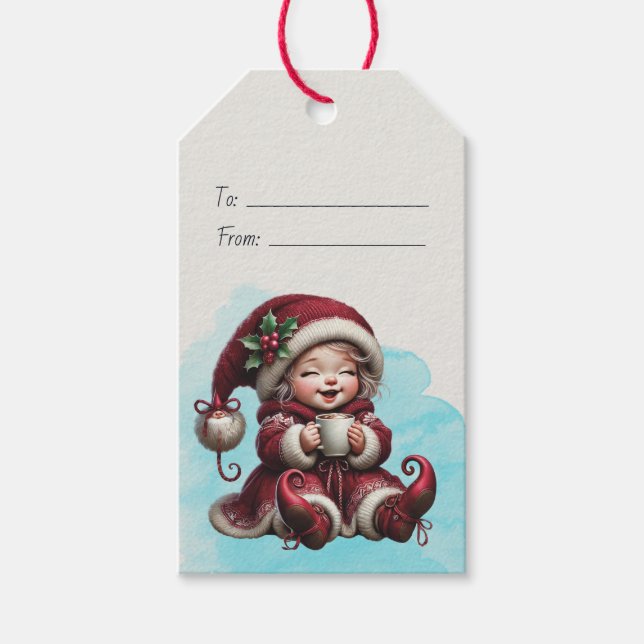 Erstellen Sie Ihren eigenen Jahrgang Weihnachts Gn Geschenkanhänger (Vorderseite)