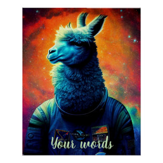 Erstellen Sie Ihren eigenen Lama im Weltraum-Astro Poster