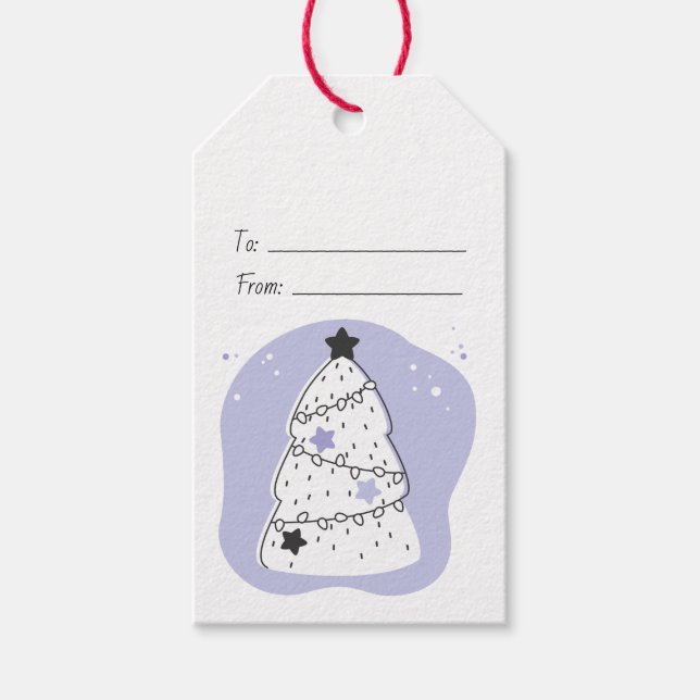 Erstellen Sie Ihren eigenen Lila Christbaum Geschenkanhänger (Vorderseite)