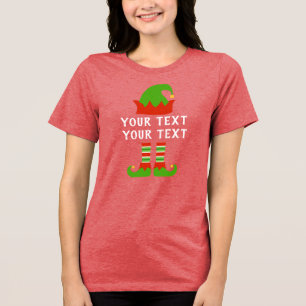 Erstellen Sie Ihren eigenen lustigen Weihnachtself Tri-Blend Shirt