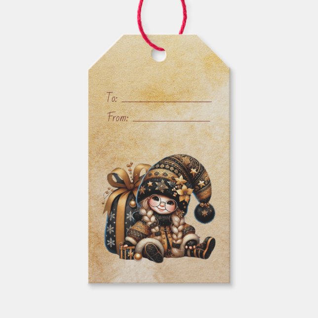 Erstellen Sie Ihren eigenen magischen Weihnachtsgo Geschenkanhänger (Vorderseite)