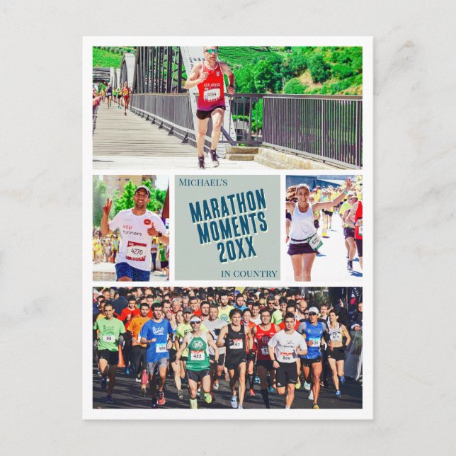 Erstellen Sie Ihren eigenen Marathon laufen Foto P Postkarte (Vorderseite)