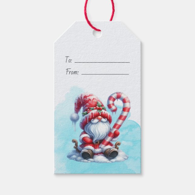 Erstellen Sie Ihren eigenen Merry Candy Cane Weihn Geschenkanhänger (Vorderseite)