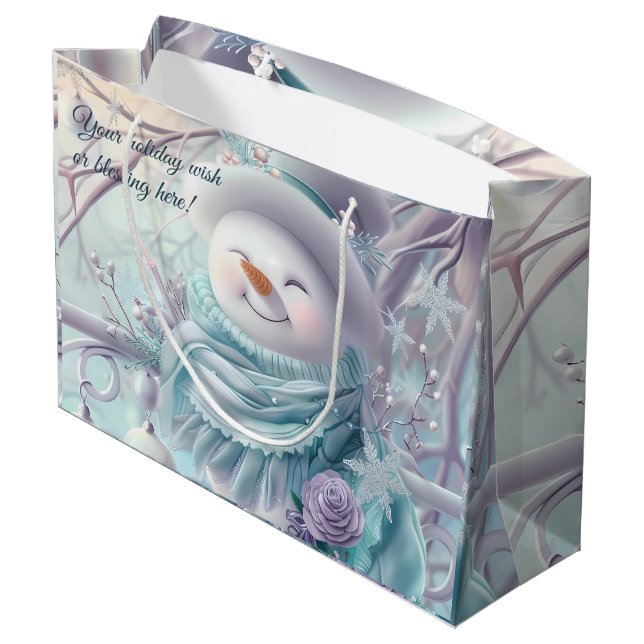 Erstellen Sie Ihren eigenen Mini-Weihnachtsschneem Große Geschenktüte (Rückseite Schrägansicht)