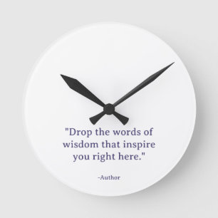 Erstellen Sie Ihren eigenen modernen Motivations-T Runde Wanduhr
