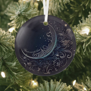 Erstellen Sie Ihren eigenen mystischen Silbermond Ornament Aus Glas