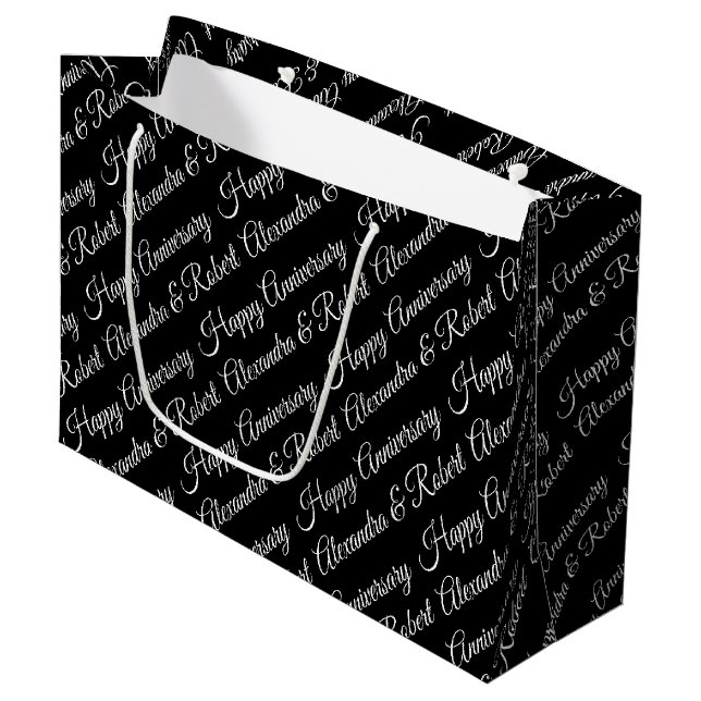 Erstellen Sie Ihren eigenen Namen Jubiläum Große Geschenktüte (Vorderseite Schrägansicht)