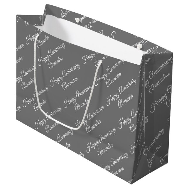 Erstellen Sie Ihren eigenen Namen Jubiläumsmädchen Große Geschenktüte (Vorderseite Schrägansicht)