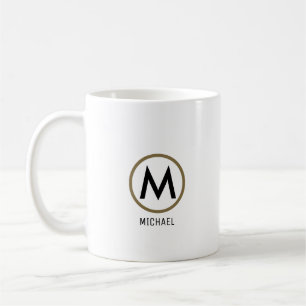 Erstellen Sie Ihren eigenen Namen monogram white Kaffeetasse