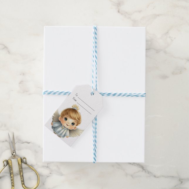 Erstellen Sie Ihren eigenen Niedlichen Blonde Boy  Geschenkanhänger (Mit Garn)