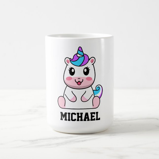 Erstellen Sie Ihren eigenen Niedlichen Einhornname Kaffeetasse (Mittel)